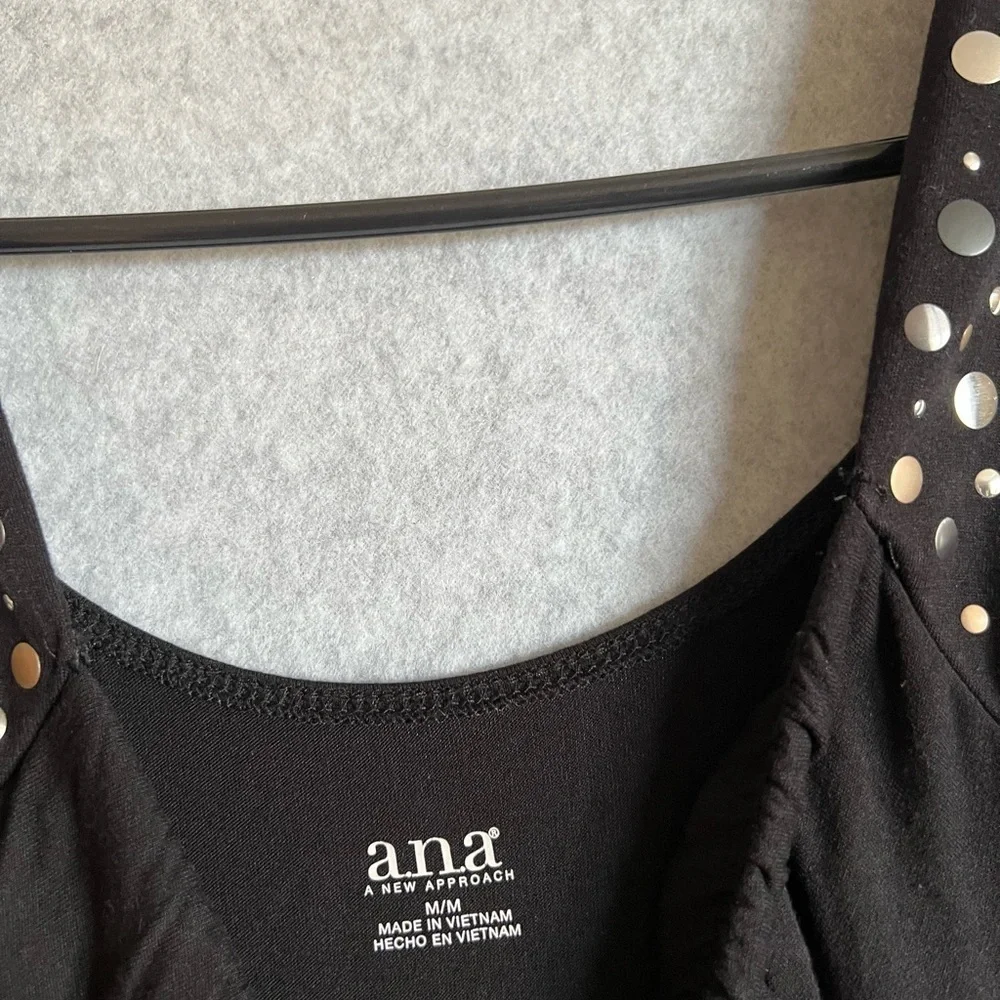 A.n.a Maxi Dress Women's Studded Metal Medium Black Long Party Prom - Picture 3 of 4